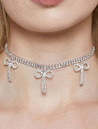  Choker-kaulakorut Tekojalokivi Naisten Tyylikäs söpö tyyli Tupsu Rusetti Häät Ympyrä Kaulakorut Käyttötarkoitus Häät Juhla Päivittäin