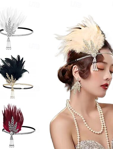  1920s El gran Gatsby Diadema de estilo flapper Normal Retro Brillo chispeante Cristal / Strass Disfraz Mujer Carnaval Mascarada Evento / Fiesta Mascarada Festival Adulto Para la Cabeza Banda Para el