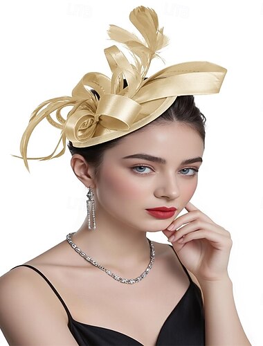  kentucky derby fascinators klobouky pro ženy klobouky čelenka čajový večírek vintage koktejlová stuha peří spona do vlasů