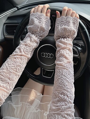  kanten zoete losse hoge schoonheid rijden zonnescherm mouwen voor vrouwen veelzijdig en elegant in de zomer outdoor lichtgewicht mouwen