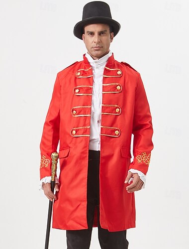  Punk y gótico Steampunk Estilo militar Abrigo Abrigos Bordado Disfraz Hombre Real Víspera de Todos los Santos Carnaval Rendimiento LARP Feria Ren Adulto
