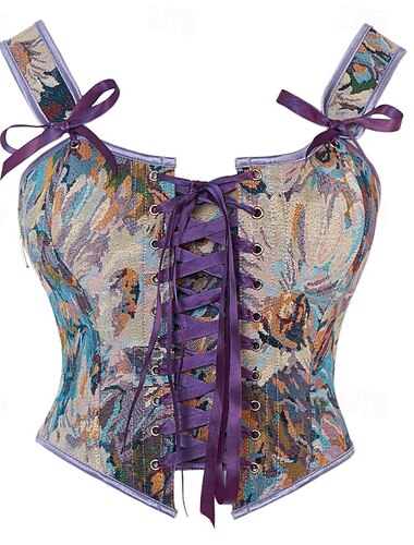  רוקוקו מחוך מעל החזה נשף מסכות קורסט מעל החזה קוספליי סרוג בקרת בטן פוש-אפ סרוג תחפושות בגדי ריקוד נשים מלכותי נשף מסכות מפלגה הקרנבל של ונציה מבוגרים מחוך