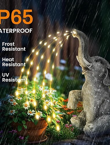  1 stk utendørs solenergi elefantlys kobbertråd lys gårdsplass hage balkong sti plen landskap lys skulptur lys ornament lys