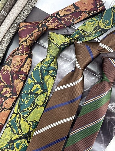  Per uomo Cravatte Sexy A righe Ricevimento di matrimonio Abbigliamento quotidiano