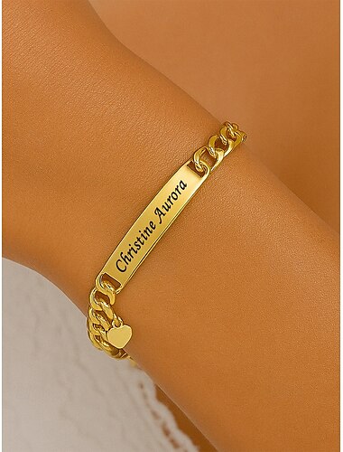  Damen Kettenarmband Armband Gold Edelstahl Legierung Lässig Muttertag Absolvent