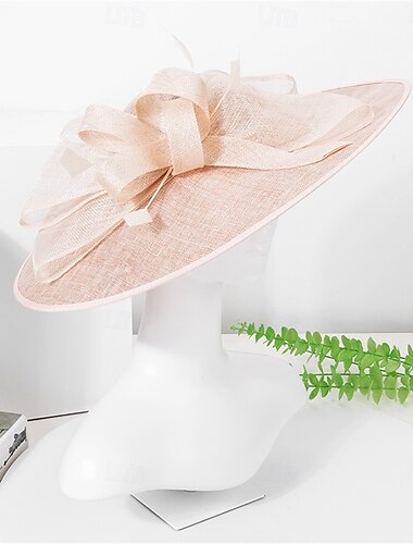  Hatut sinamay-aurinkohattu häiden iltapäivä tee-juhlia hevoskilpailu cocktail elegantti vintage söpö kukallisen päähineen kanssa