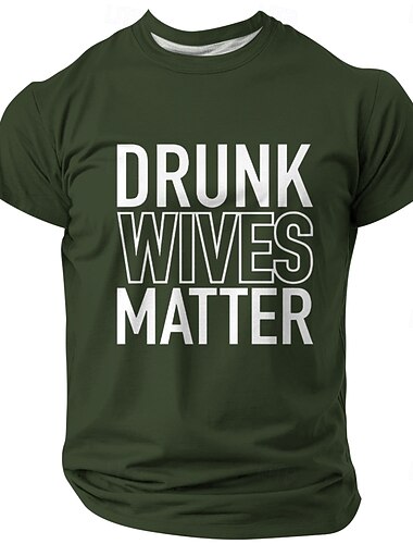  Men's Funny Slang Wife T Shirt Short Sleeve T shirt 3D Print Crew Neck Shirt Fashion Daily Casual Street Casual Daily Red Blue Green Summer Spring All Seasons Clothing Apparel S M L XL XXL XXXL