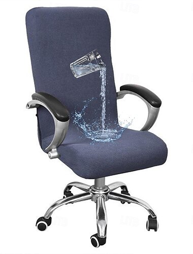  Funda impermeable para silla de oficina y ordenador, funda elástica giratoria para asiento de juego, granos de maíz elásticos, color negro sólido, suave, duradera, lavable