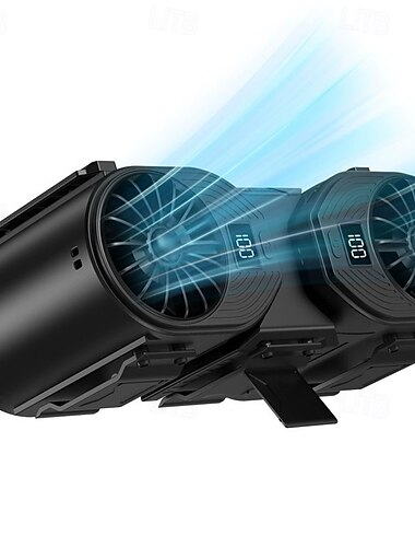  Portable Clip-on Waist/Neck Fan with Turbo Cooling, 10000mAh Battery, 3 Speeds, Digital Display, for Outdoor Work, Sports & Desk Use