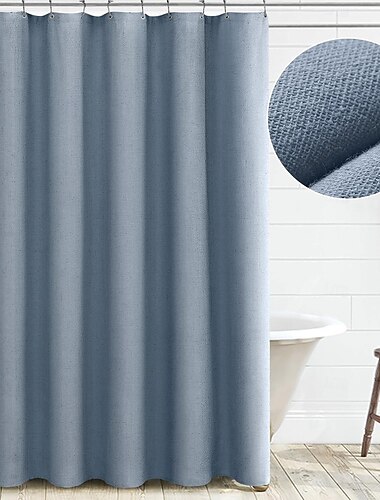  200cm hoch duschvorhang waschbar mit Leinen-Optik 12 Haken Beige Boho Bauernhaus Duschvorhänge für das Badezimmer Naturstoff Baumwollstoff Futter
