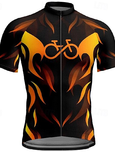  Męskie Koszulka rowerowa Krótki rękaw Rower Tee Tshirt Dżersej z 3 tylnymi kieszeniami Kolarstwo górskie Oddychający Szybkie wysychanie Anatomiczny kształt Odprowadzające wilgoć Żółty Czerwony