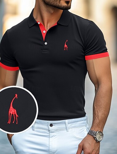  رجالي قميص بولو قطني قميص الجولف فضفاض Lapel كم قصير مريح ومنمق مطرز أساسي الصيف قياس نحيل أسود أبيض أحمر أزرق البحرية أزرق ملكي سكني فاتح قميص بولو قطني