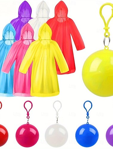  1 pieza, impermeable de emergencia esencial para adultos al aire libre, llavero con bola impermeable, impermeable para adultos, adecuado para ciclismo al aire libre, montañismo, deportes al aire libre