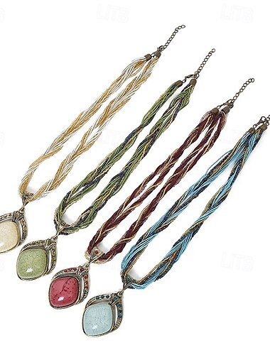  Collar de cordón cromado para mujer, collar clásico artístico de moda para fiesta