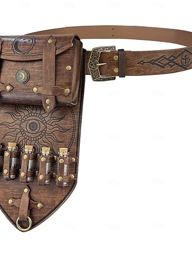  Medieval Renascentista Cinto bolsa de cinto Garrafa Mágica Guerreiro Vikings Fantasia Homens Mulheres Unisexo Dia Das Bruxas Baile de Máscaras Espetáculo LARP Adulto Cinto Bolsa Garrafa Mágica