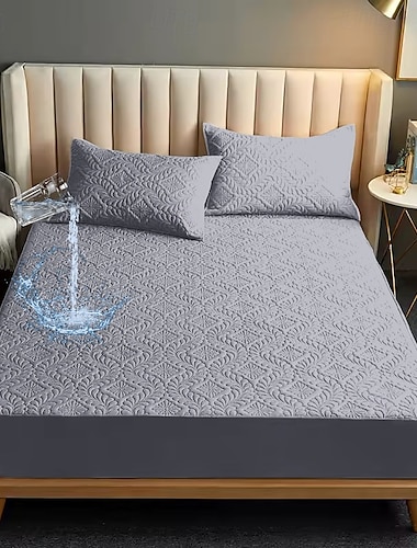  Koninklijke Volledige Koning Beschermende Bedcover Waterdichte Bedbeschermer Beschermende Matrascover Beschermende Pad met Strengen Ademend Zacht Vuil-Proof Bed Matrascover Huidvriendelijk Matras