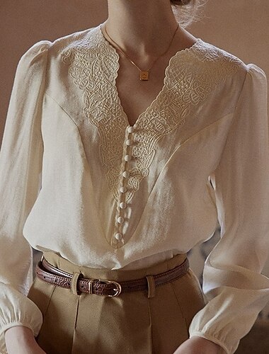  Rétro Vintage Années 1950 Renaissance Blouse / Chemise Broderie Femmes Vacances Décontracté Quotidien Adulte Chemisier Printemps & Été