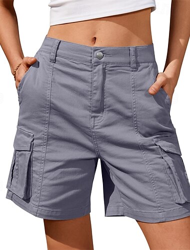  Per donna Shorts da corsa Shorts Cargo Shorts da escursionismo Esterno Vestibilità regolare Asciugatura Rapida Pantaloncini Elastico in vita Grigio scuro Nero Caccia Arrampicata Corsa S M L XL XXL