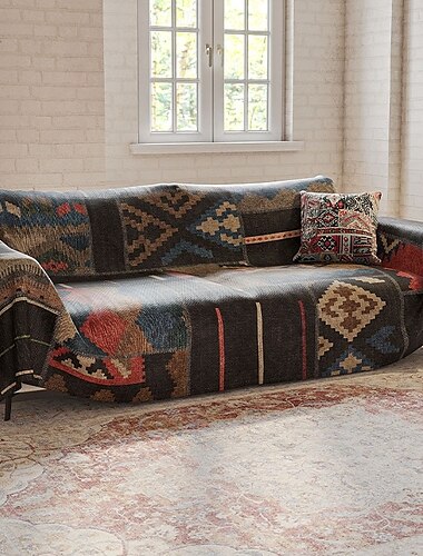  Sofabezug mit Boho-Print, dicke universelle Sofadecke, weicher und stylischer Sofaschutz – perfekt für den ganzjährigen Gebrauch und als Wohndeko