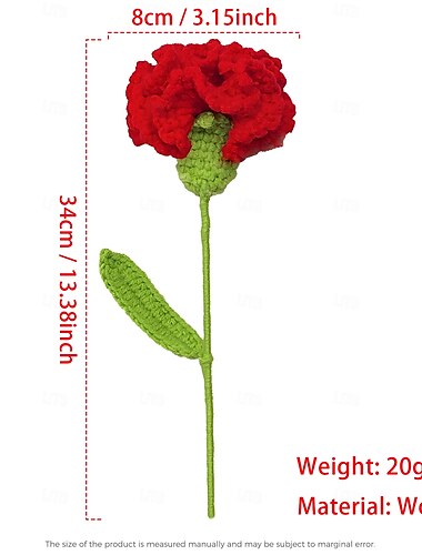  1 rama de flor de rosa de ganchillo, flor artificial tejida para decoración del hogar, regalo eterno hecho a mano para mujeres, niñas, amigas, cumpleaños, fiesta de bodas
