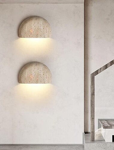 Interior Moderno Estilo nórdico Lámparas de pared para interiores Dormitorio Comedor Piedra Luz de pared 85-265V