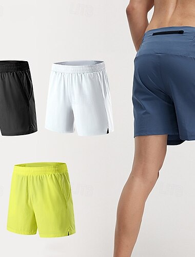  Hombre Pantalones Cortos Running Militar Verano Al aire libre Ajuste regular Secado rápido Bermudas Cintura elástica Negro Amarillo Corriendo Caza Escalada S M L XL XXL