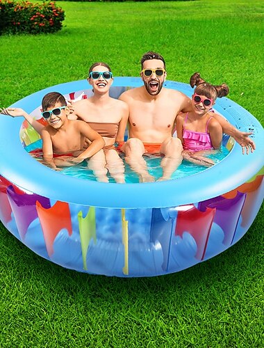  Piscine gonflable pour enfants dans le jardin, piscine gonflable pour l'extérieur, piscine portable pour tout-petits, enfants et adultes, piscines rondes jusqu'à 3 ans, jardin intérieur d'été