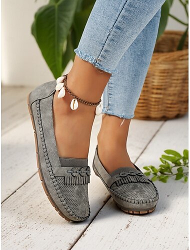  γυναικεία μοκασίνια loafers με φούντες – μαλακά slip-on casual παπούτσια οδήγησης για ανοιξιάτικα ρούχα και άνεση στο σπίτι