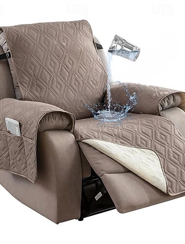  Fundas para sofá reclinables 100% impermeables, funda para sillón reclinable, funda antideslizante para silla para perros, protector de muebles, funda lavable con bolsillo, correas elásticas para