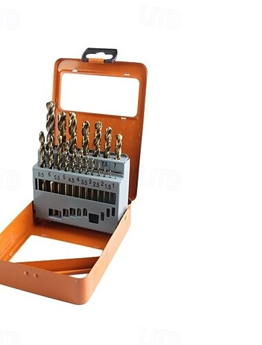  13/19/25-teiliges Kobaltbohrer-Set, M35-Schnellarbeitsstahl, Spiralbohrerlänge für gehärtetes Metall, Edelstahl, Gusseisen, Holz und Kunststoff, mit Metall-Index-Aufbewahrungsbox