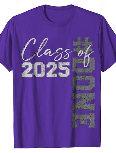  Ανδρικά Senior Tee Grad Tee Μπλουζάκι αποφοίτησης Κοντομάνικα Κοντομάνικο Λαιμόκοψη Ανοιξη καλοκαίρι γράμμα εκτύπωσης Μοντέρνα Υψηλής Ποιότητας Στάμπα Διακοπές Δρόμος Εξόδου Βαθυγάλαζο Λευκό Μαύρο