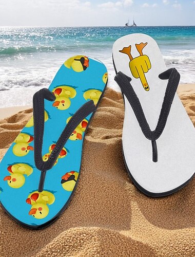  Flip-Flops mit Enten-Print für Herren – lustiger und lässiger Stil für Strandspaziergänge, Sommerpartys im Freien und zum Entspannen am Pool