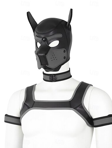  BDSM Leder-Community Welpenspiel Welpenmaske Hundehaube Erwachsene Unisex Pride Parade Pride-Monat Halloween Karneval Einfaches Karnevalskostüm