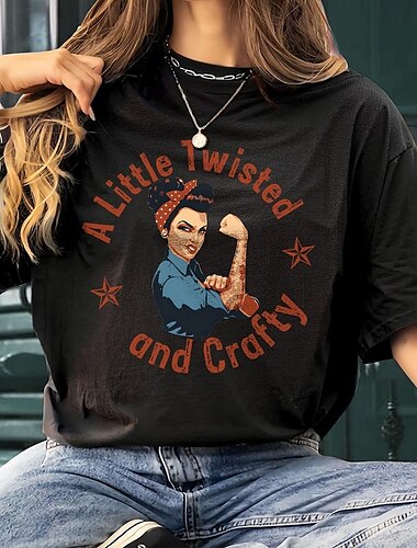  T-shirt Affiche rétro Fille rétro Graphique Pour Femmes Adulte Mascarade Gaufrage à chaud Décontracté Quotidien