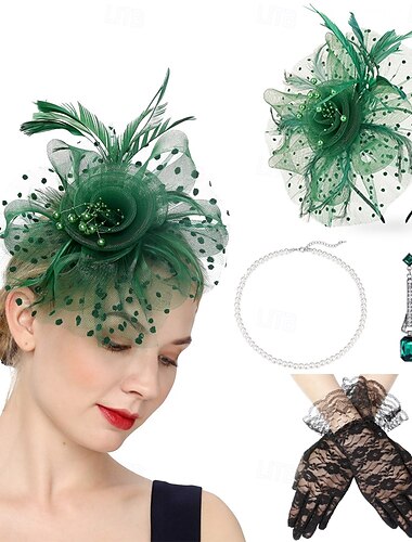  1920er Der große Gatsby Flapper-Stirnband Perlenarmband Ohrringe Der große Gatsby Retro Funkelnder Glitzer Kristall / Strass Damen Karneval Valentinstag Maskerade Party-Abendmode Maskerade Festival