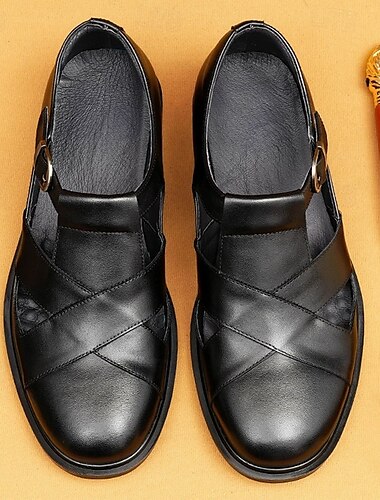  Herren-Ledersandalen mit geschlossener Spitze – atmungsaktive, rutschfeste Sommerschuhe für formelle Anlässe, die Kirche und den Außenbereich