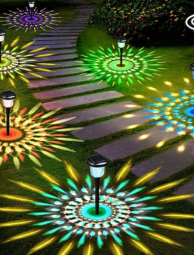 zonnepadverlichting kleur veranderende zonne-tuinverlichting ip65 waterdichte outdoor landschap padverlichting voor tuin gazon patio oprit decoratief
