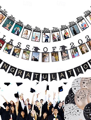  stor k-12 examen foto banner examen bild banner svart examen dekorationer 2025 examen bild display för 2025 examen dekorationer