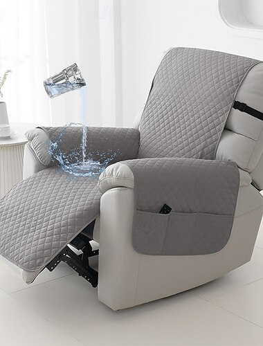  Fundas para sillones reclinables 100 % impermeables, fundas antideslizantes para sillones reclinables con bolsillo, protector de muebles acolchado lavable para sillones reclinables para niños y