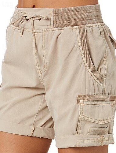  Γυναικεία Pantaloni Scurți de Alergat Pantaloni Scurți de Drumeție Καλοκαίρι Εξωτερική Κανονικό Γρήγορο Στέγνωμα Κοντά Παντελονάκια Κορδόνι Ελαστική μέση Kaki tamna Μαύρο Τρέξιμο Κυνήγι Αναρρίχηση