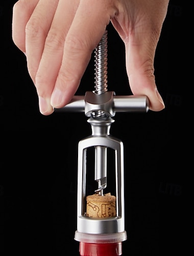  Abridor de vino, abridor de botellas sin esfuerzo, sacacorchos de tornillo creativo portátil para abrir vino en casa