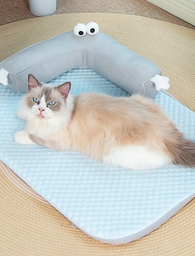 Cama para perros refrigerante estera de enfriamiento para mascotas con almohada manta de perro de seda helada almohadilla de autoenfriamiento para gato y perro esterilla para mascotas lavable de
