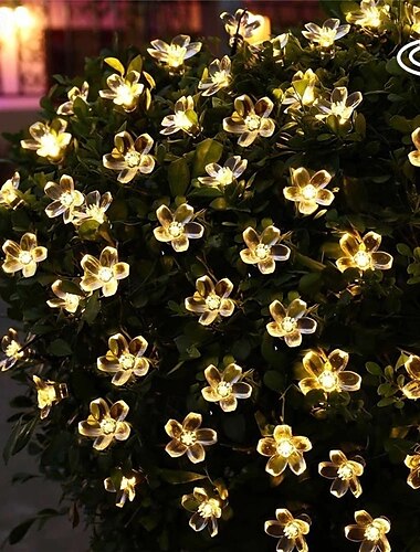  led kersenbloesem fee licht 10 m string waterdicht 100 leds string kerstverlichting waterdicht kristal bloemen guirlande outdoor bruiloft decoratie