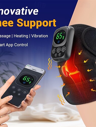 Elektromos fűtő térdvédő önfűtő EMS-sel és vezeték nélküli távirányítóval a térd fizioterápiához   Elektromos fűtő térdvédő önfűtő EMS-sel és vezeték nélküli távirányítóval a térd fizioterápiához
