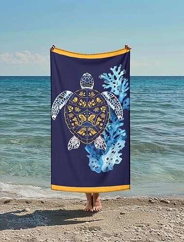  bedrucktes Strandtuch, leichte, schnelltrocknende, sandfreie Stranddecke, ideal für Reisen, Pool und den Einsatz im Freien