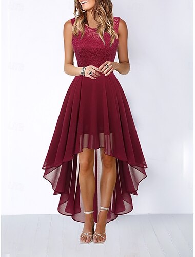  Robe courte pour femmes robe évasée robe en tulle élégante fête cocktail mariage extérieur ajustement régulier graphique sans manches col rond rose vin kaki gris été printemps