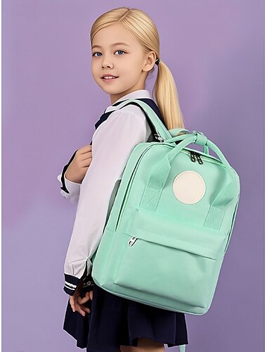  Kinder-Schulrucksack mit individuell anpassbarem Aufnäher – leichter, robuster Grundschul-Rucksack für Mädchen und Jungen mit verstellbaren Trägern und großer Vordertasche