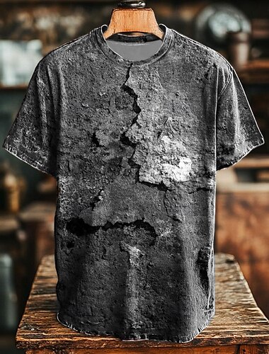  Herren Optische Täuschung T Shirt Kurzarm T-Shirt 3D-Druck Rundhalsausschnitt Hemd Übertrieben Designer Party Straße Lässig Blau Braun Grün Sommer Frühling Ganzjahres Bekleidung S M L XL XXL XXXL