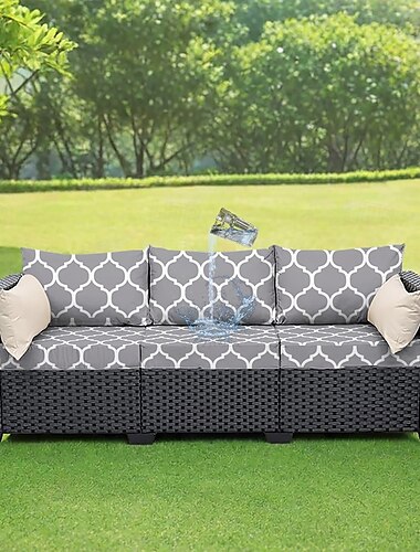  Funda de cojín de asiento elástica para exteriores con diseño floral, funda elástica suave e impermeable para una mayor comodidad y protección de los muebles