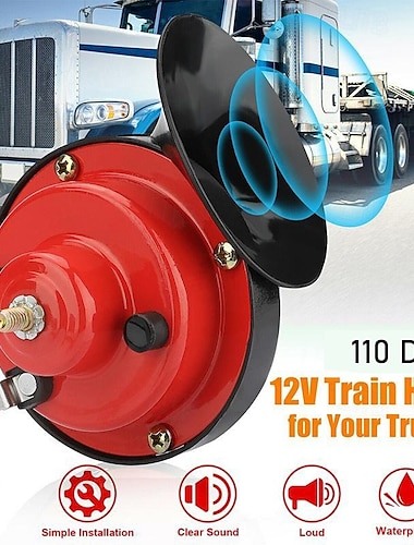  generatie luide treinhoorns voor auto's, 12v waterdichte luchthoorns vervangingsset, auto lucht elektrische slak dubbele hoorn, auto accessoires universeel voor auto, motorfiets, vrachtwagen, fiets, boot